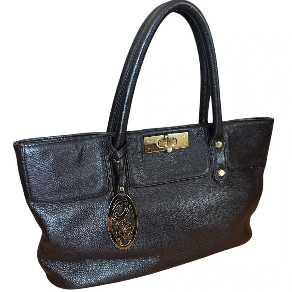 Onna Ehrlich Pebbled Leather Tote | Chocolate Brown Work Bag | Quiet Luxury - Picture 3 of 15